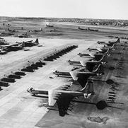 Lack of Transparency for US Nuclear Security Spending: A fleet of B-36 Peacemaker bombers and 16-person crews at Carswell Air Force Base, Texas, in 1955. U.S. National Archives
